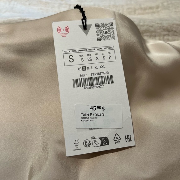 Zara Saturn Effect Midi Skirt - Soft Gold, Small - Picture 3 of 4